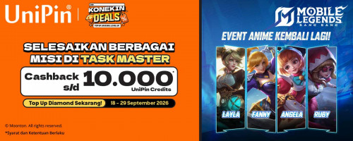 Event Anime Kembali Lagi! Selesaikan Misi Task Master dan Raih Cashback hingga 10.000 UniPin Credits